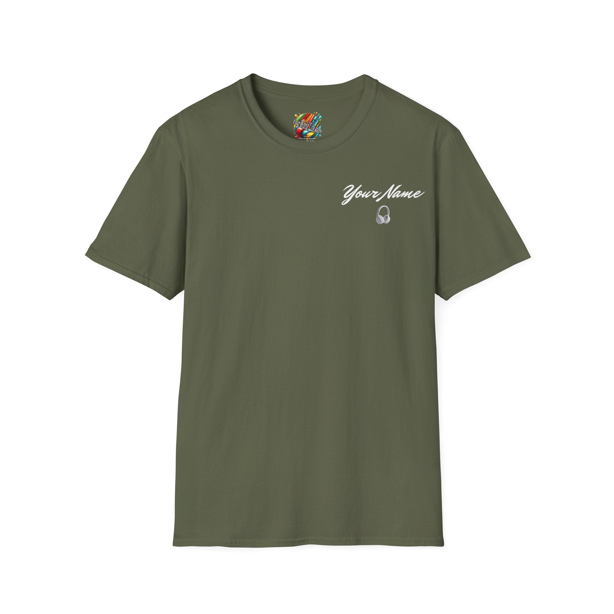 "DJ VAMP" 🎧Personalized Logo Tee – Bold, Loud, and Made to Move - QR